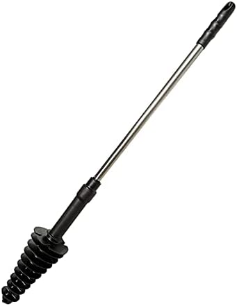 RoxNvm Toilet Plunger, Toilet Clog, Toilet Unblocker, Toilet Dredge Tool, Toilet Plunger with Flexible Rubber Head and Stainless Steel Handle, Powerful, Effective, Designed for Siphon Toilets (Black)