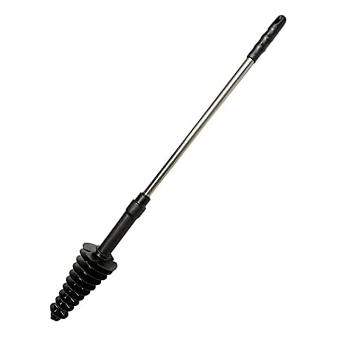 RoxNvm Toilet Plunger, Toilet Clog, Toilet Unblocker, Toilet Dredge Tool, Toilet Plunger with Flexible Rubber Head and Stainless Steel Handle, Powerful, Effective, Designed for Siphon Toilets (Black) Cover