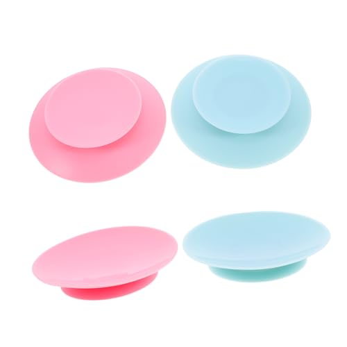 Ciieeo Compact Boys and Girls Bowl Suction Cup Set 2 Pink 2 Light Blue Strong Hold Portable for Easy Mealtime Stability