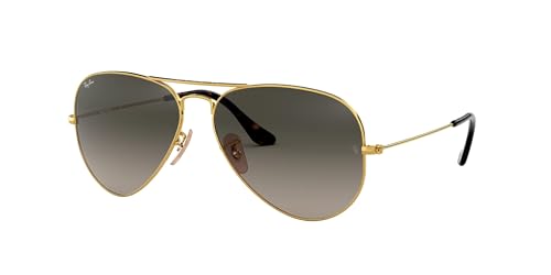 Ray-Ban RB3025 Classic Aviator Sunglasses, Gold/Light Grey Gradient Dark Grey, 58 mm
