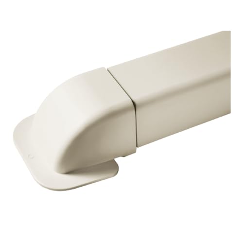 3S SuperSamaStore Curva a Muro per Canalina, Raccordo Curvato per Installazione Condizionatori Mono o Dual Split, PVC, 1 Pz, 80 x 60 Mm, Bianco