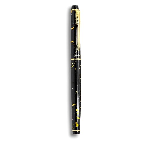 Image of Venti Fountain Pen - Metal Luxury Pen, Schmidt Nib (Medium), Best Pen Gift Set for Men & Women, Professional, Executive, Office, Nice Pens,Return Gift (F621-Marble Gold)