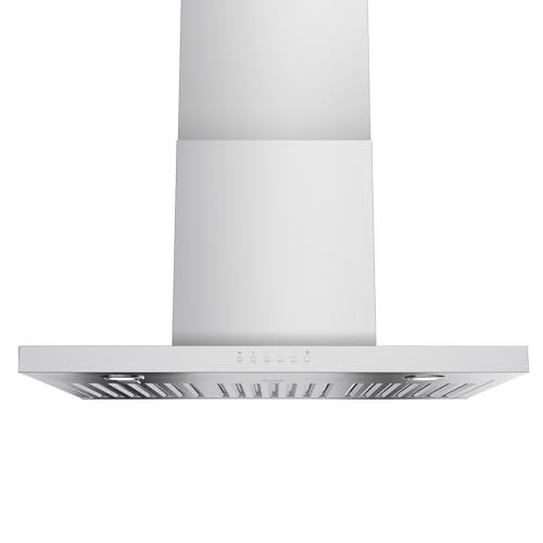 ONEEON Campana extractora de 30 pulgadas, acero inoxidable 900 CFM para montaje en pared con ventilador de 4 velocidades, luces LED, botón de empuje, cuerpo ultrafino, campana de ventilación estilo