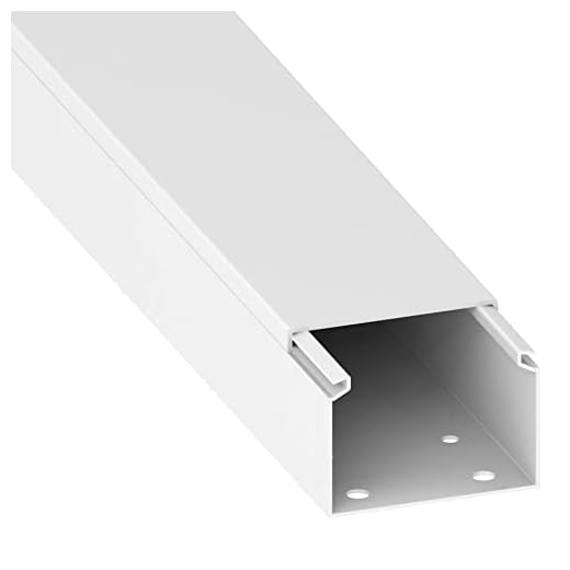 Canal para Cables Cablecoach Habengut (con Orificios de Montaje en la Base) 40x60 mm de PVC, Color: Blanco, Longitud 1 m