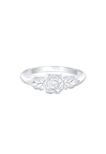 Elli Anelli Donne Banda Rose Simbolo Fiorato Look Vintage In Argento Sterlino 925 - 2