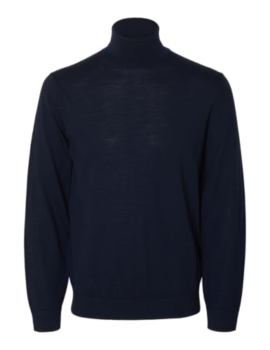 SELECTED HOMME Men's Slhtray LS Knit Merino Roll Neck Noos Pullover, Blazer Navy, L