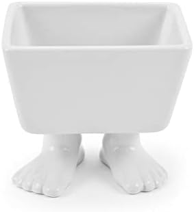 Dylan Kendall Premium Stoneware Footed Sugar and Tea Caddy, White