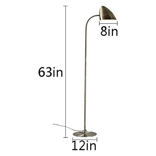 Lámpara de pie ajustable para sala de estar con luz de lectura de cuello de cisne 2