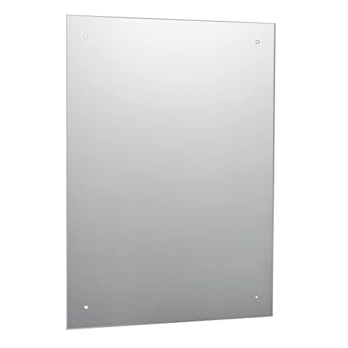 40 x 50cm Waterstone Frameless Bathroom Rectangle Mirror with Pre-Drilled Holes and Wall Hanging Fittings