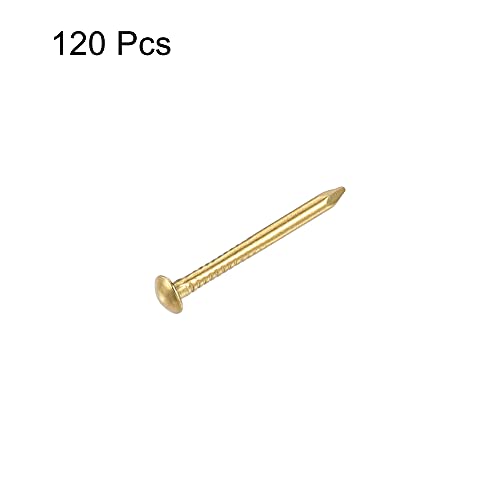 uxcell Clavos Pequeños de Latón 1.2mmx15mm para Accesorios de Cajas de Madera 120 piezas miniatura 2