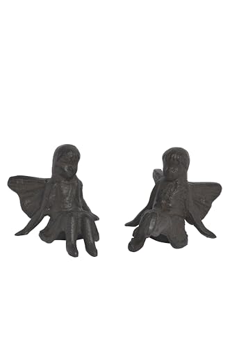 Blümelhuber Lot de 2 tabourets magiques elfes - Décoration en fonte - Décoration de jardin pour l'extérieur et l'intérieur