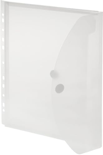 FolderSys 10 x Dokumentenmappe PP A4 20mm Falte, Abheftrand, Klettverschluss transparent