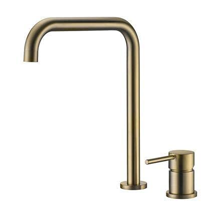 Robinet de salle de bain or brossé mélangeur évier rotatif 360 mitigeur lavabo long tuyau