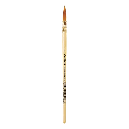 Image of da Vinci Watercolor Series 488 CosmoTop Spin Paint Brush, Round Synthetic with Lacquered Natural Handle, Size 0 (488-0)