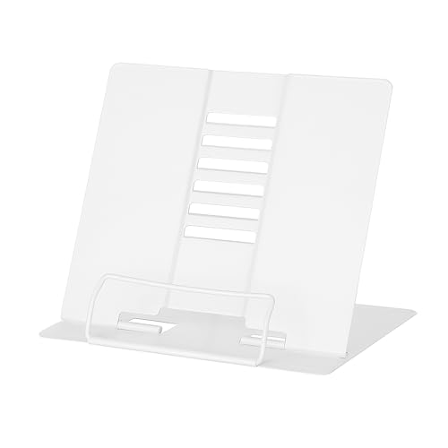 Atril para Libros Blanco Metálico Ajustable y Plegable – Soporte de Lectura Multifuncional para Estudio, Cocina, Tablet, iPad, Recetas y Documentos