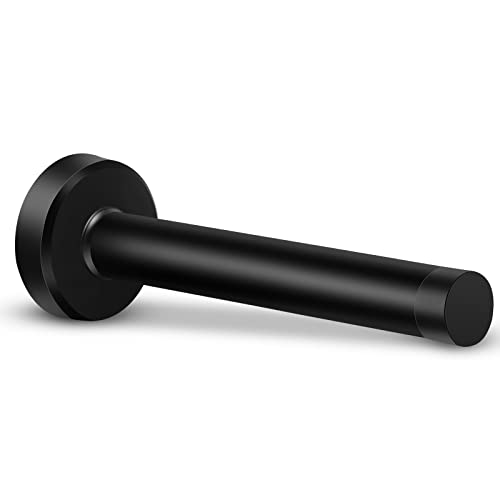 Door Stopper, 5 Inch Long Door Stop, Wall Mounted, Stainless Steel Doorstops Bumper With Rubber Tips, Modern Door Stop Door Holder Protection Sound Dampening, Matte Black #TOP7