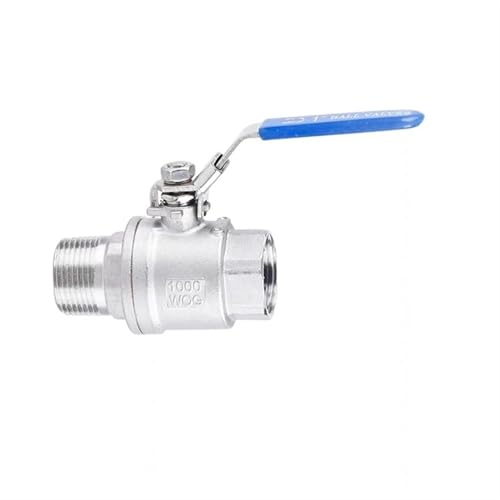 Válvula de bola de acero inoxidable 304 DN32 recta de dos piezas para tuberías de 1-1/4 3