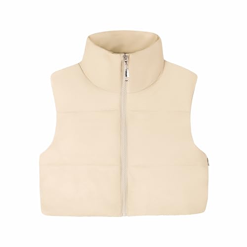 EXARUS Girls Cropped/Long Puffer Vest Sleeveless Water Repellent Stand Collar Lightweight Zip up Quilted Pockets 6-12Y long 6 Years Hot Pink