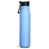 PONOLETA The Slim - Botella de agua de acero inoxidable con doble aislamiento al vacío con pajilla y asa de cuerda para deportes, oficina y viajes, sin BPA, 25 onzas, a prueba de fugas (Bali Hai (azul