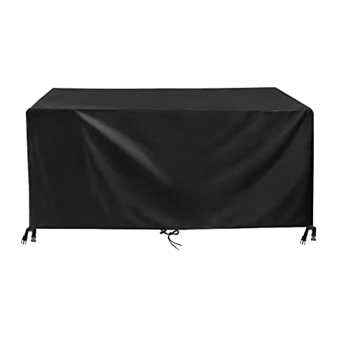 Abdeckung für Gartenmöbel 120x80x80cm Rechteckig Abdeckhaube Gartentisch Wasserdicht Staubdicht Anti-UV Schwarz 572D Oxford Gewebe Abdeckplane Schutzhülle Cover
