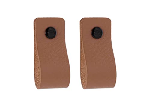 Brute Strength, Leather Handles for Furniture, Taupe, 2 pcs, 12,5 x 2,5 cm, Cabinet Handle, Door Handle for Kitchen Bathroom