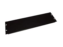 3u blank panel Fits 19" rack cabinets Black powder coat painted steel