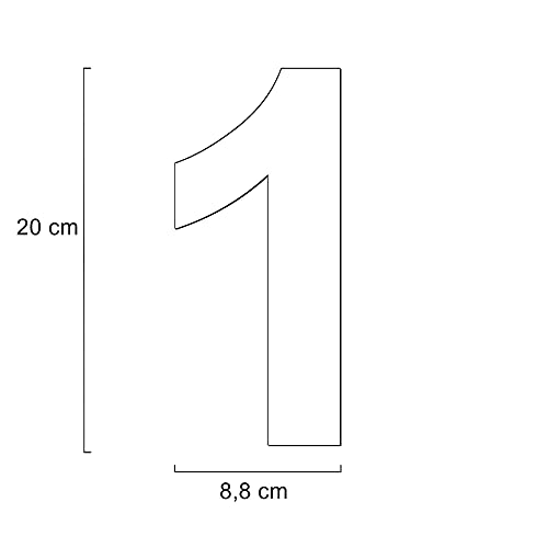 Metzler Hausnummer aus massivem Stahl in Anthrazit - RAL 7016 Anthrazitgrau Feinstruktur Pulverbeschichtet - Schrift Arial - Höhe 20 cm - Ziffer 1
