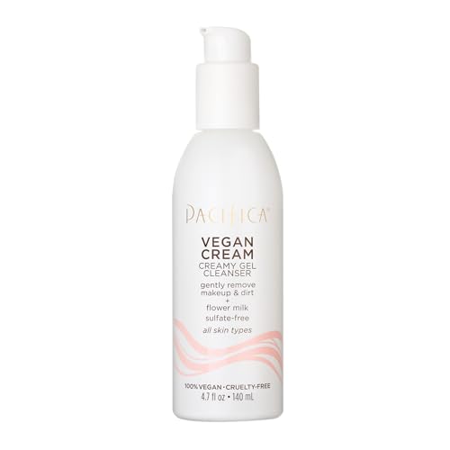 Pacifica Vegan Cream Gel Facial Cleanser – Collagen Daily Foaming Face Wash & Makeup Remover, w/Botanical & Flower Milk Extracts, Hydrating, Antioxidants, Vegan, Clean Beauty, Dermatologist Tested