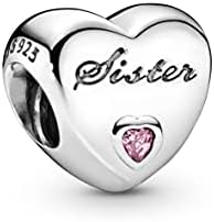 Pandora Moments Women's Sterling Silver Sister's Love Cubic Zirconia Bracelet Charm