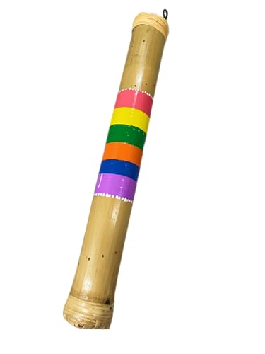 Natural Wood Rain Stick for Meditation (rainbow)