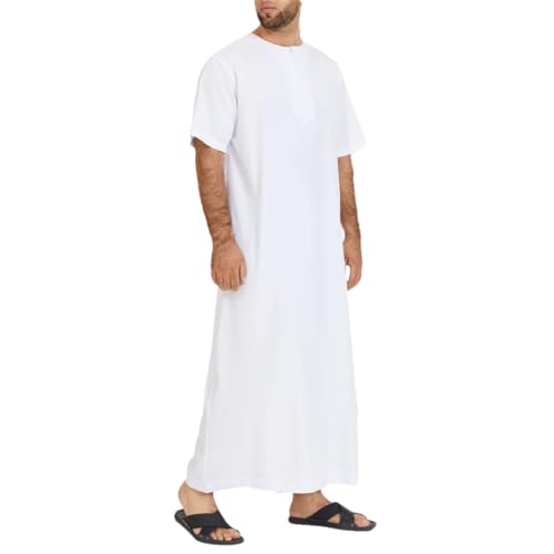 Zadaos Men's Muslim Jubba Thobe Vintage Long Sleeve Robes Abaya Male Islamic Arabic Kaftan