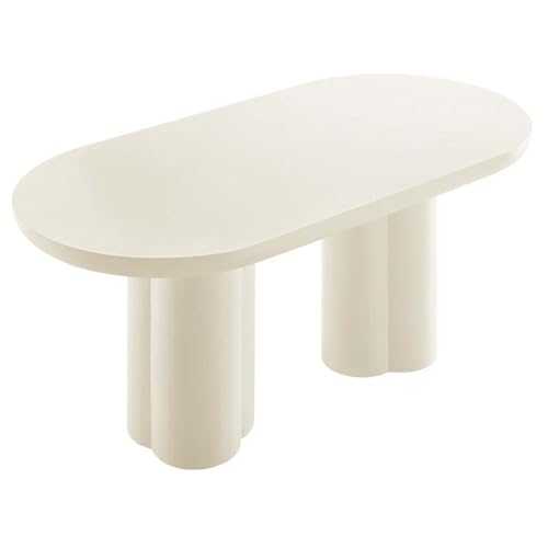 Image of Modway EEI-6764-WHI Caspian 72 inch Oval Concrete Dining Table, White