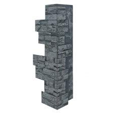 Faux Stone Veneer Wall Panel Corner - Veneer Stacked Stone Siding - Durango Charcoal Color 36" H x 11" W x 1 1/4" D