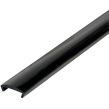 Outwater Plastics 1/2 Flexible PVC U Channel Moulding | High-Gloss Black Furniture Edging | 25 Foot Coil