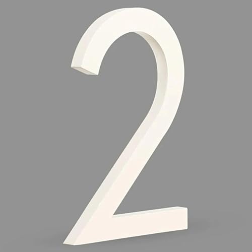 Numéro maison flottant blanc aluminium 12,5 cm grand numéro boîte aux lettres métal