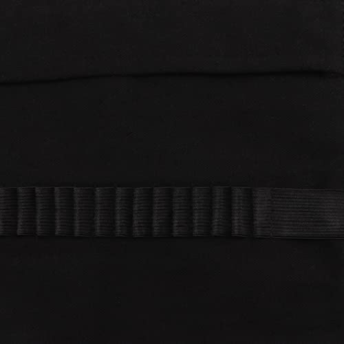 Image of Canvas Pencil Wrap Case, 48 Holes Colored Pencil Roll Holder Storage Pouch for Office (72 Holes, Black)