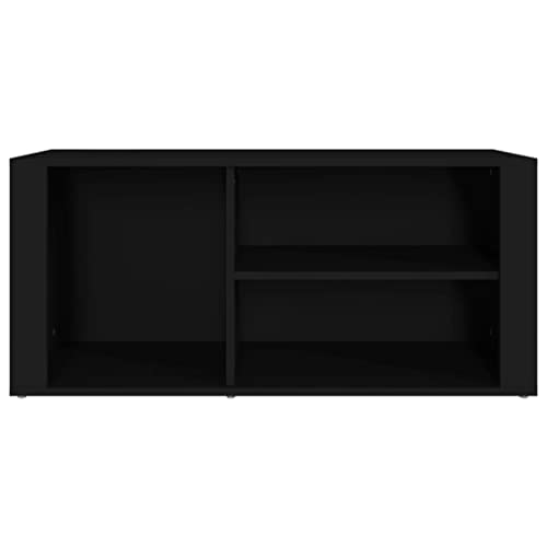 Banco zapatero de madera negro de 100 cm para organizar el pasillo de casa 6