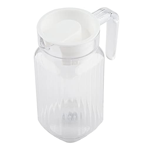 Small Water Jug with Lid, 500ml Transparent Plastic Fridge Door Milk Jug with Spill-Free Spout