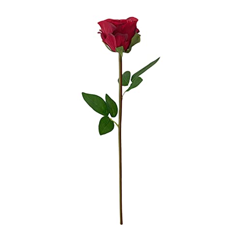 YOZUMD 1 Branch Artificial Flower, Single Stem Blooming Fake Flower.No Watering Faux Silk Simulation Rose Flower DIY Wedding Bouquet Decor for Wedding Home Red