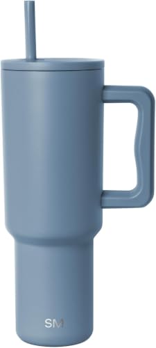 Image of Simple Modern 40 oz Trek Tumbler with Handle and Straw Lid | Cup Holder Friendly Insulated Stainless Steel Travel Mug | Blue Dune (Pack of 12)