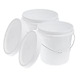 IWOWHERO Cubo de Plástico Hermético 5l 2 Unidades Cubo Redondo con Tapa para Pintura y Pigmentos Balde Multiuso para Hogar y Pintura Resistente y Práctico