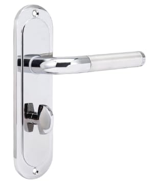 Madrid Polished Chrome & Satin Nickel Bathroom Door Handles, Elegant Door Handle Set, Straight Handle Design - Image 3