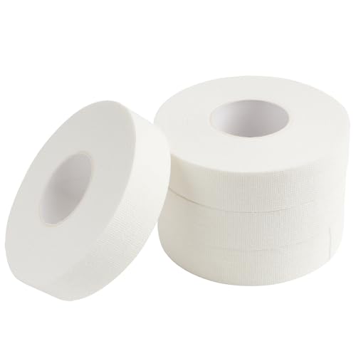 4 Rollos Finger Tape Resistente, 40M Esparadrapo Deportiva, Tape para Dedos, Algodón Hipoalergénica, Vendaje Deportivo, Cinta para Boxeo, Musculación, Escalada, BJJ y Balonmano, Color Blanco