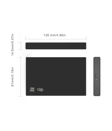 Image of 2.5 Inch SATA USB 3.0 HDD /SSD Portable External Enclosure for 7mm and 9.5mm, Tool-Free Design, Supports UASP Max 6TB
