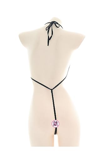 SINGUYUN Womens Sexy Micro Anime Bikini Japaneses One-Piece Teddy Cosplay Swimsuit Hot Bandage Lingerie Babydoll Bodysuit (0106Black)4