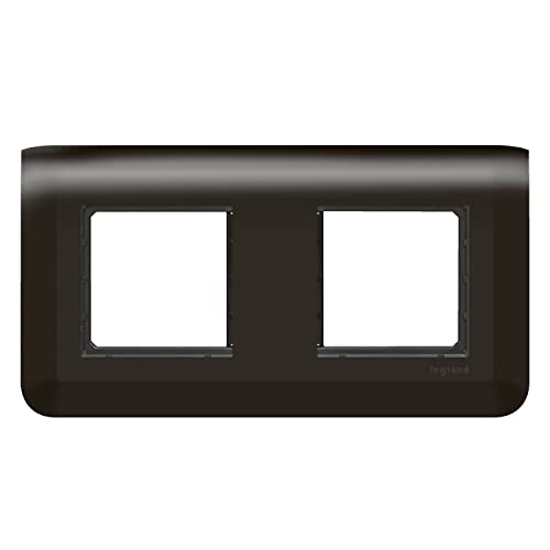 legrand 99482 Mosaic Platte mit Halterung für 2 x 2 Module, Horizontal Montage matt 99482, Schwarz
