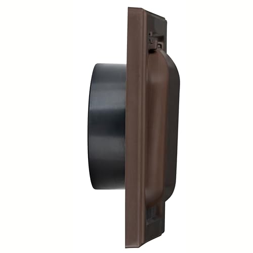 Image of NO-PEST VENT Dual Door Dryer Vent Cover 4 Inch Outdoor, Made in USA, Highest UV-Resistant Plastic, No Lint-Collecting Screen (Brown, 4 inch Plastic Vent With Collar)