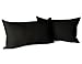 Amolavet 2er Set Uni Schwarz Kissenbezug 40x80 cm mit Hotelverschluss, Doppelpack Kopfkissenbezug (Kissenhülle,Bettkissenbezug,Pillowcase) aus weichem und Angenehme gebürstetem 110g/m² Mikrofaser