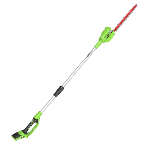 Greenworks G24PH51 Akku Stabheckenschere mit geteiltem Schaft, 51 cm Doppelklingen, schneidet bis zu 18 mm, 125-Grad-Schwenkkopf, 1500 Schnitte pro Minute OHNE 24 V Akku & Ladegerät, 3 Jahre Garantie