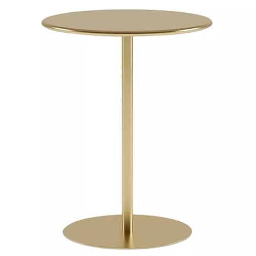 Mesas de Bar Redondas, Altura de Barra, Mesa de Centro para áreas pequeñas | Mesa de cóctel de Metal con Base de Metal, para el hogar, Isla de Cocina, Barra, Dorada (60 x 60 x 72 cm)